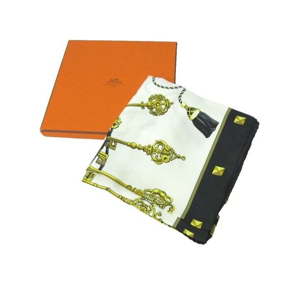 Hermes Carre90 Scarf LES CLES Key Silk Multicolor - Picture 7 of 7